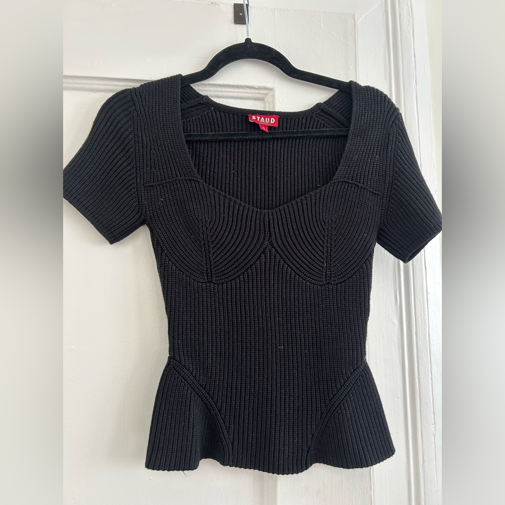 EUC STAUD Buxton top in black, size Small